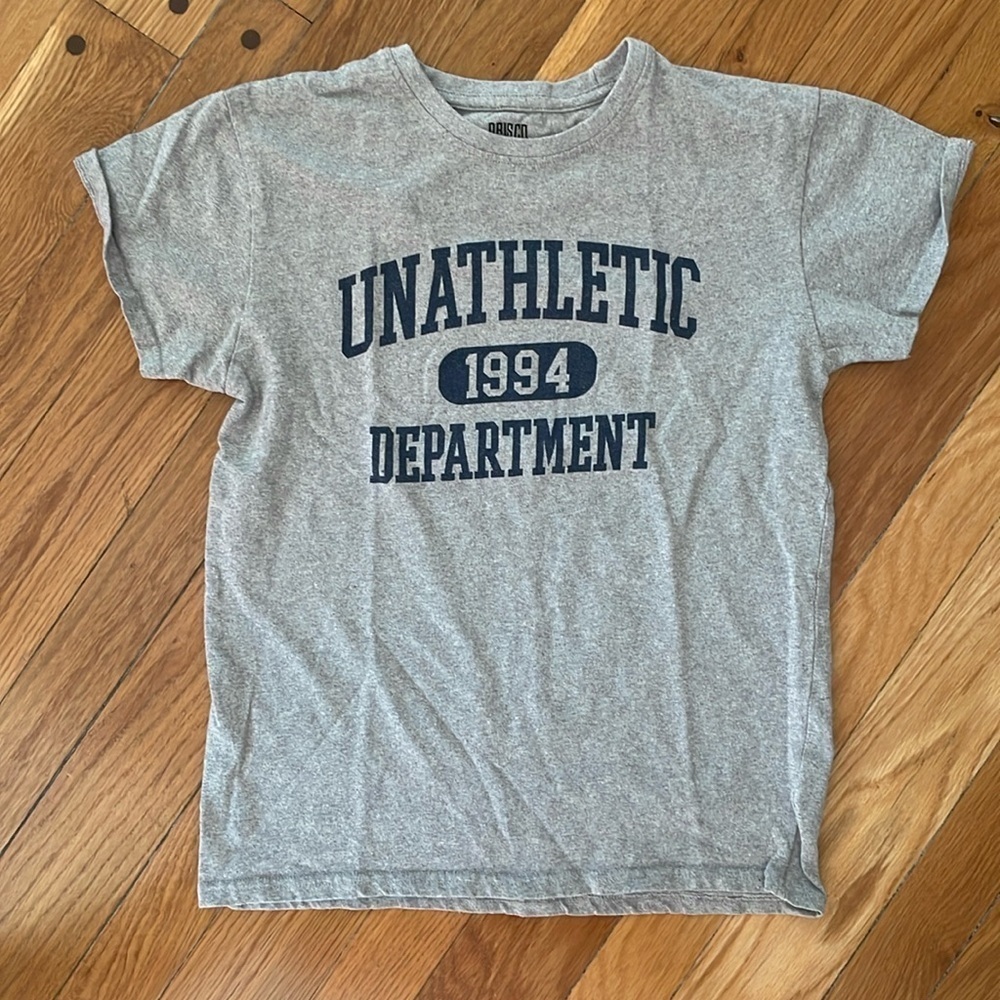 Brisco Brands Unathletic Department Grey Navy Logo Women S Short Sleeve T-Shirt